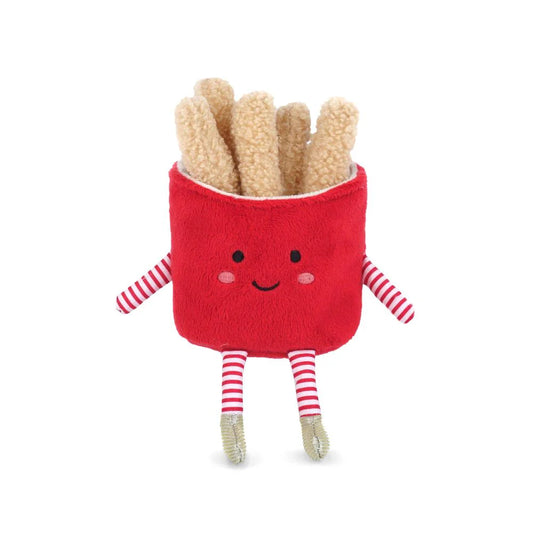 Mon Ami Frenchy Fries plush toy with red felt container and beige knit french fries inside