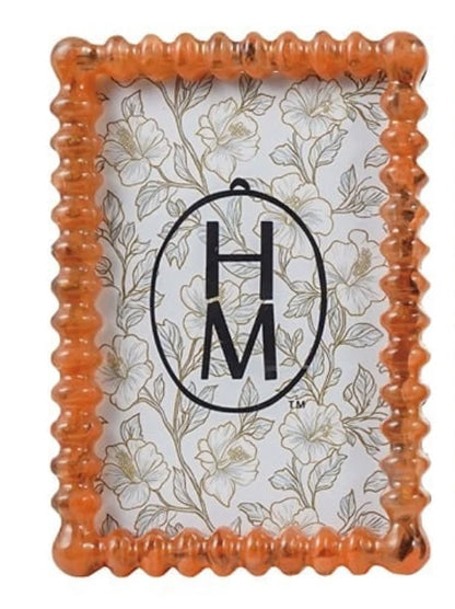 Hazel Mazel - Marbled Resin & Glass Spindle Photo Frame