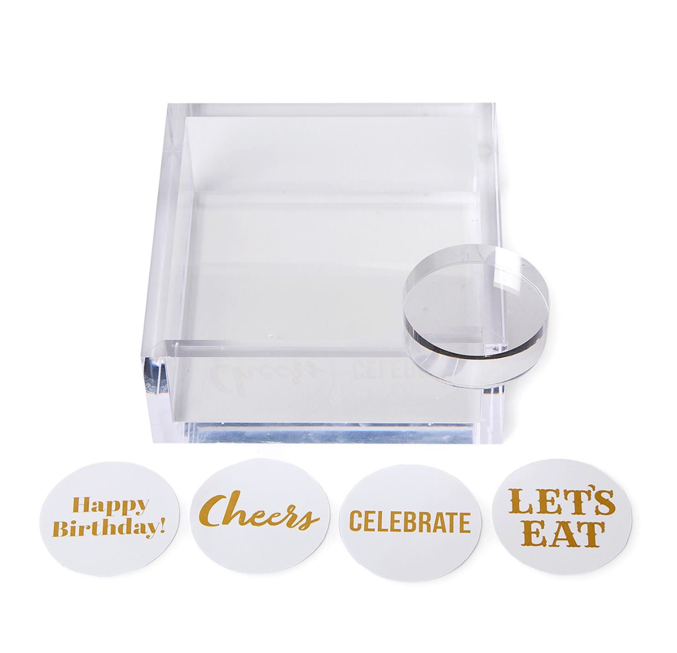 Two's Company Acrylic Napkin Holder & Paper Weight