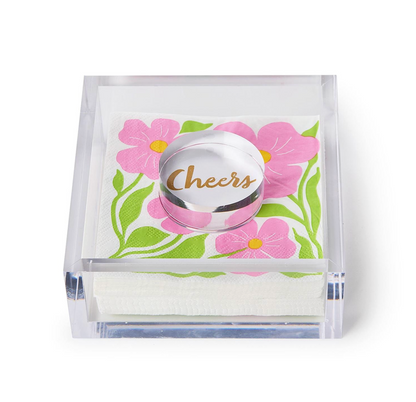 Two's Company Acrylic Napkin Holder & Paper Weight