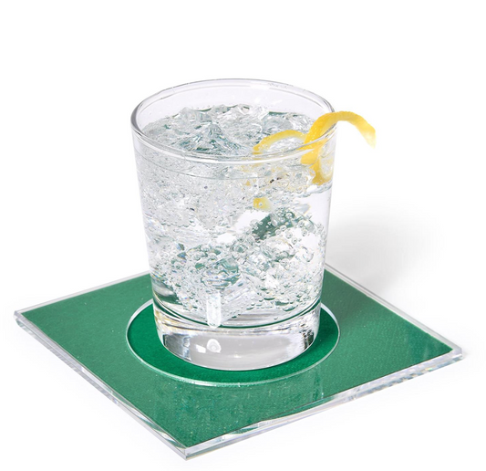 Two's Company Customizable Clear Beverage Coasters
