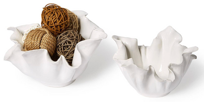 Two's Company Rolling White Bowl - Medium
