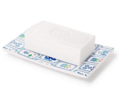 Two's Company Mahjong Soap on Ceramic Plate