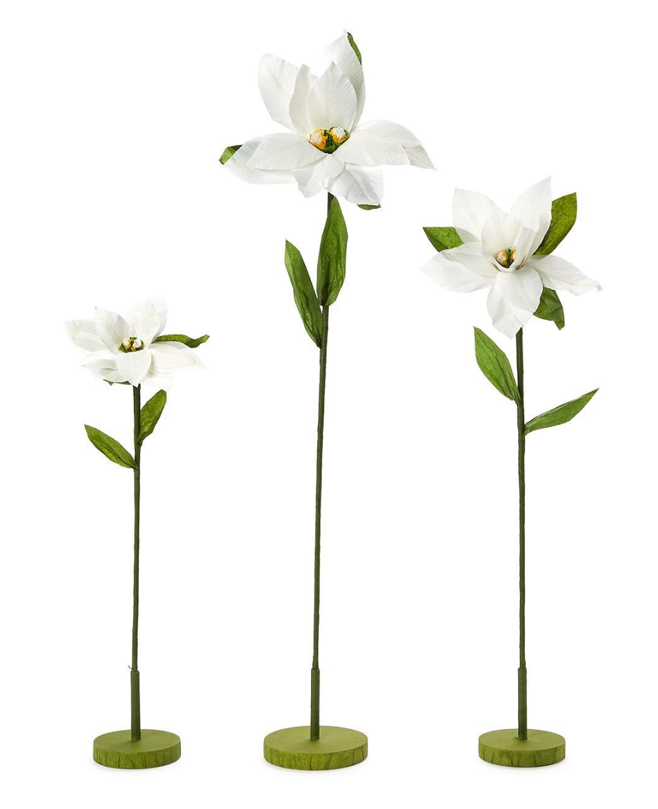 Two's Company Paper Poinsettia Flowers with Base