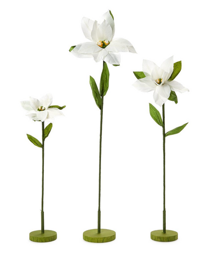 Two's Company Paper Poinsettia Flowers with Base