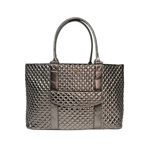 PurseN Travel Tote Bronze with quilted texture, dual handles, and structured silhouette