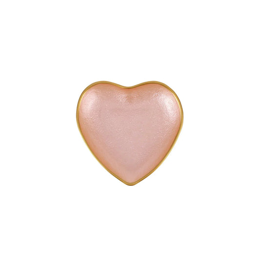 Vietri Baroque Glass Pink Heart Cocktail Plate with gold rim