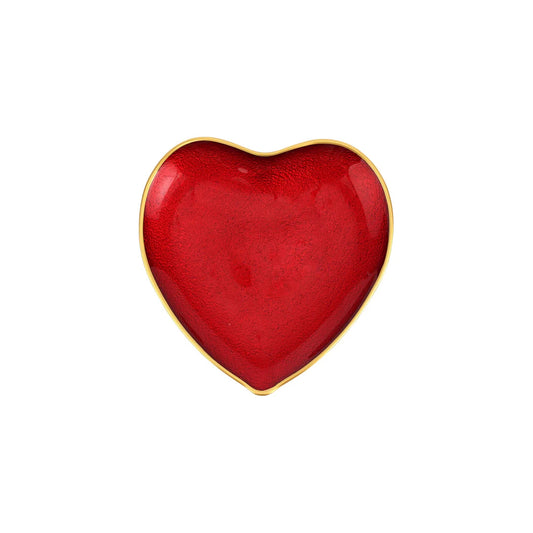 Vietri Baroque Glass Red Heart Plate with gold rim