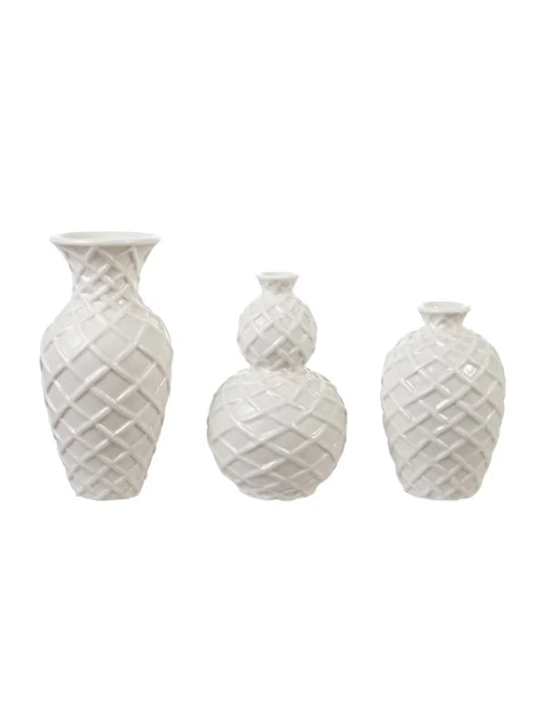 Hazel Mazel - Stoneware Basket Weave Vase