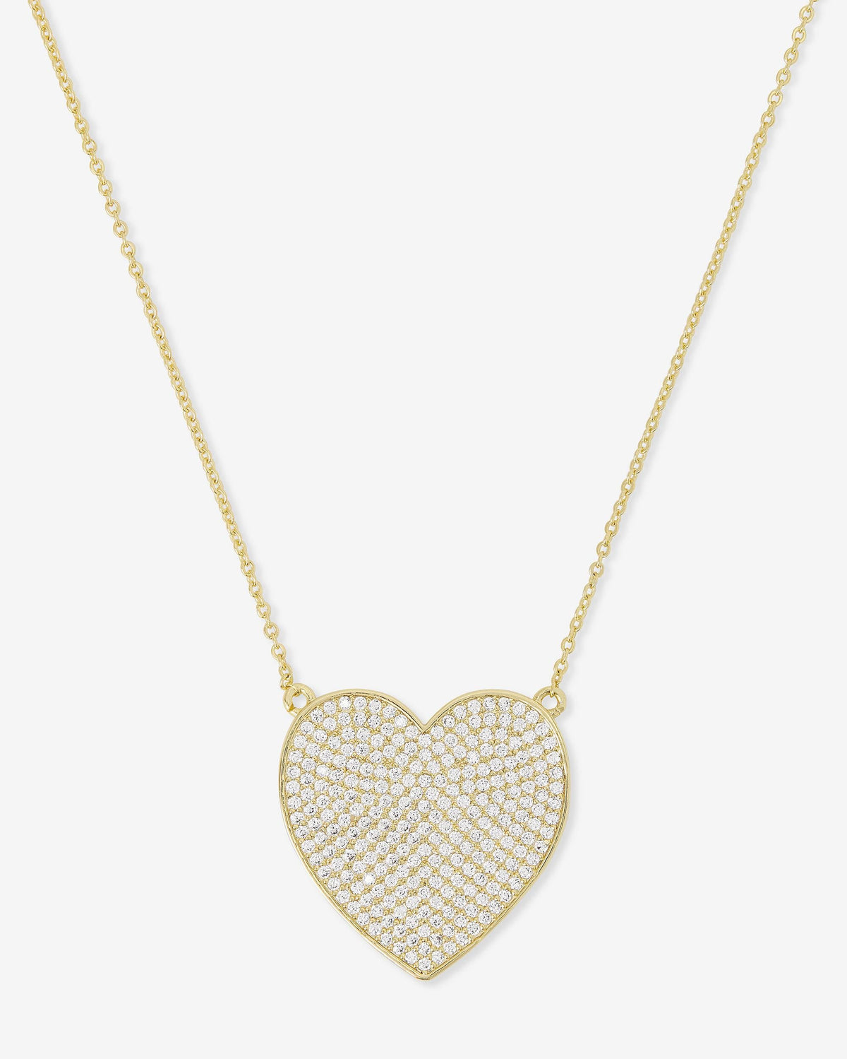 Melinda Maria XL You Have My Whole Heart Pave Necklace 18"