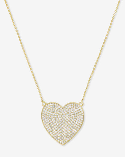 Melinda Maria XL You Have My Whole Heart Pave Necklace 18"