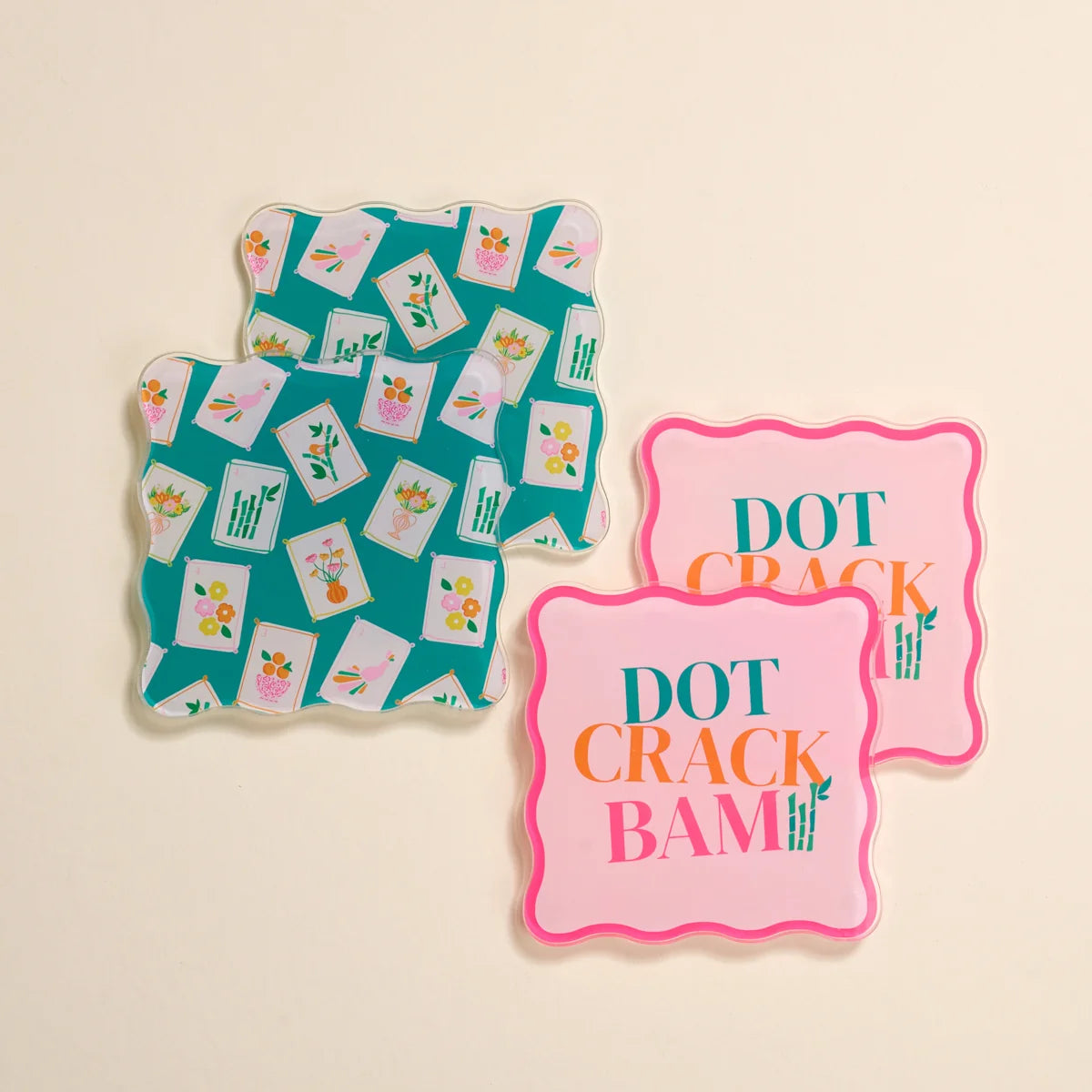 The Darling Effect Table Talk Acrylic Coaster Set - It's Mahj Time