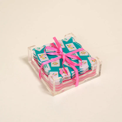 The Darling Effect Table Talk Acrylic Coaster Set - It's Mahj Time