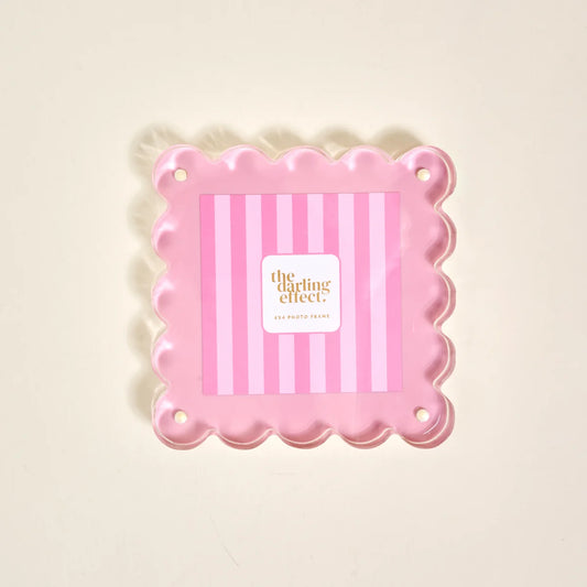 The Darling Effect Square Scalloped Acrylic Frame - Blush