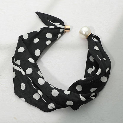 Sensibling Corp. - Polka Dot Pattern Magnetic Fabric Scarf Necklace