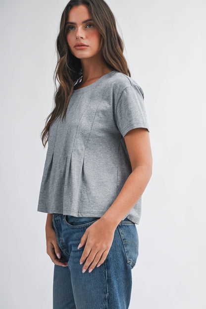 AEMI + CO - 8613HK Pleated Swing Tee Top
