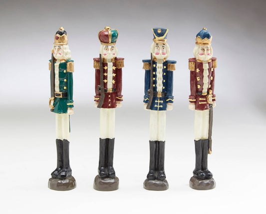 AA Importing - Hand-Painted Resin Christmas Soldier Figurine Set of 4
