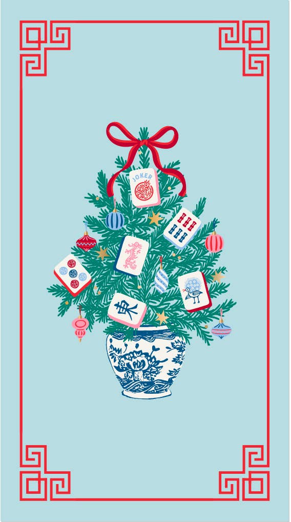 soiree-sisters - Mahjong Holiday Paper Guest Towels | Mahj Topiary