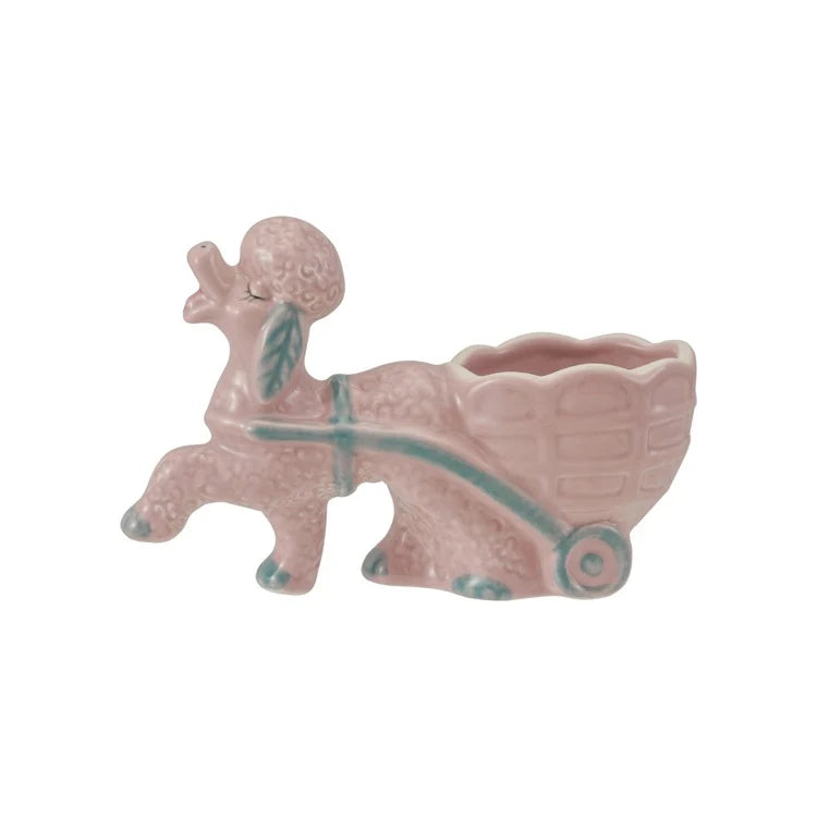 Hazel Mazel - Stoneware Vintage Poodle Pulling Cart Dish