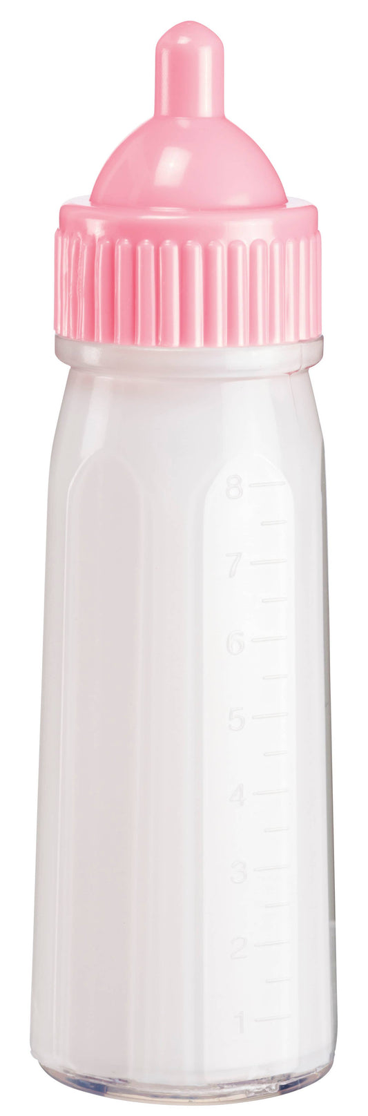 Pink and white My Sweet Baby magic bottle with ribbed cap, 4.75 inches tall, front view