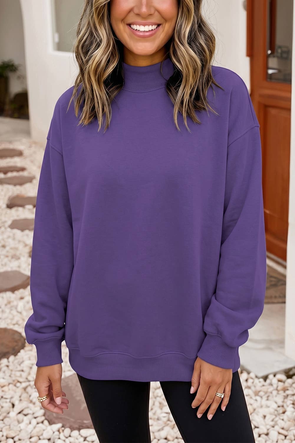 Little Daisy Closet - Game Day Oversize Reversible Mock Neck Sweatshirt | S-4X