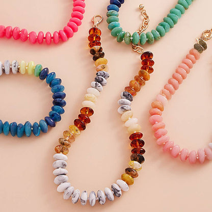 Sensibling Corp. - Ombre Resin Oval Disk Beaded Necklace