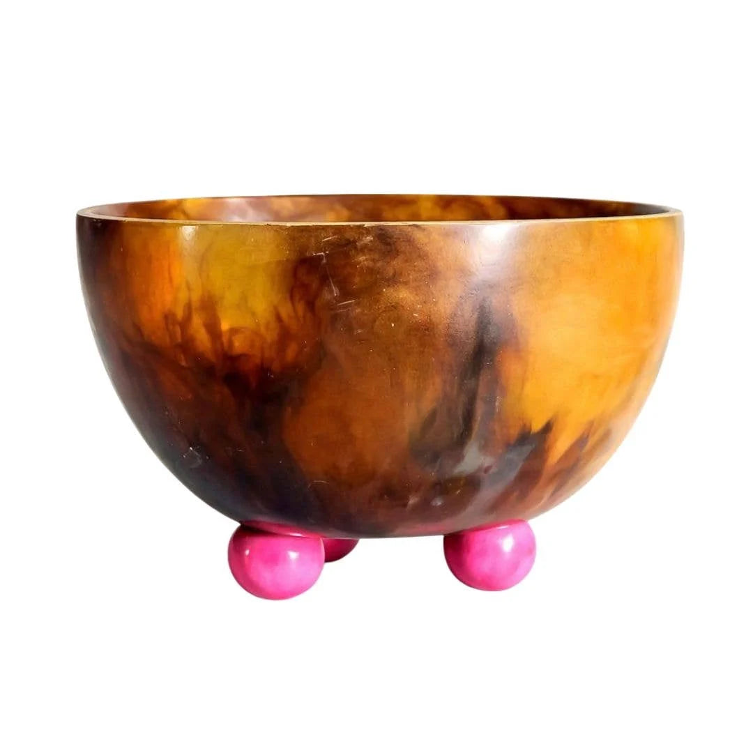 Laura Park Tortoise Resin Footed Serving Bowl