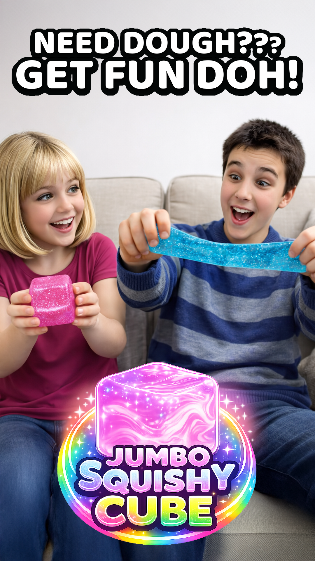 Novelty Brands - Fun Doh JUMBO Squishy Cube