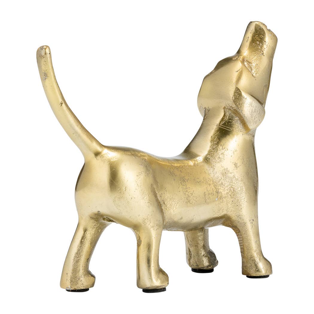 Sagebrook Home - Decorative Figurine - Gold Metal Modern Howling Dog, 7 in.