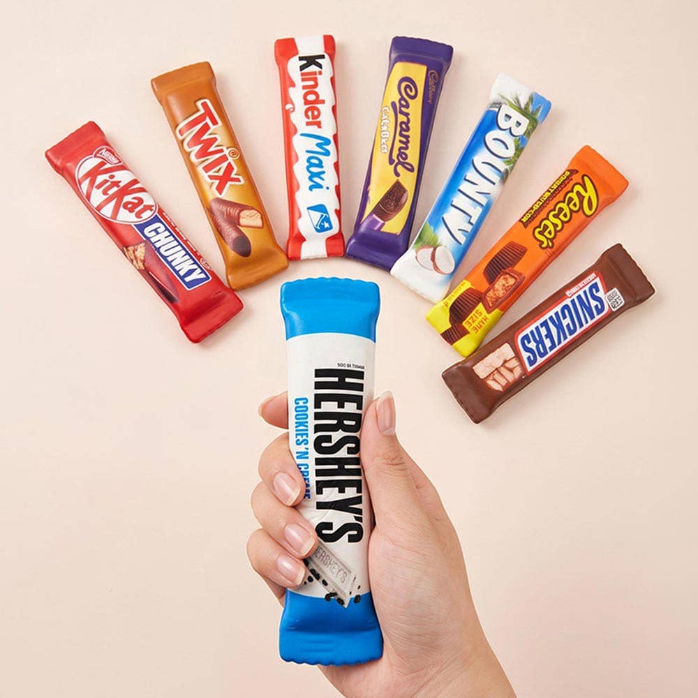 Sensibling Corp. - 12PCS - Assorted Candy Bar Squeeze Squishy Stress Relief Toy