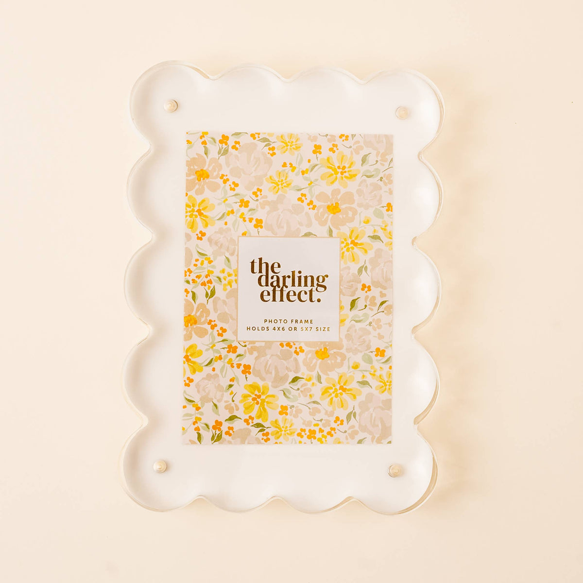 The Darling Effect - Rectangle Scalloped Acrylic Frame-White