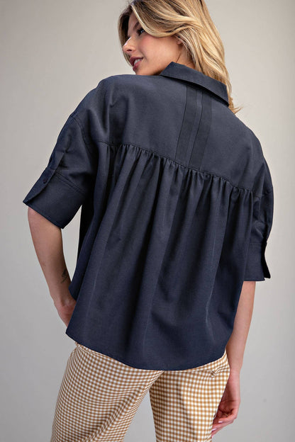 Peace Love Line - PM4822 - BUTTON DOWN SHORT SLEEVE SHIRT