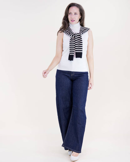 Original USA - Striped Preppy Mock Sweater Wrap