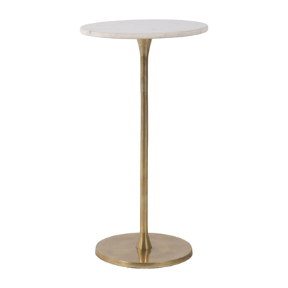 Sagebrook Home - Gold/White Marble Top End Table