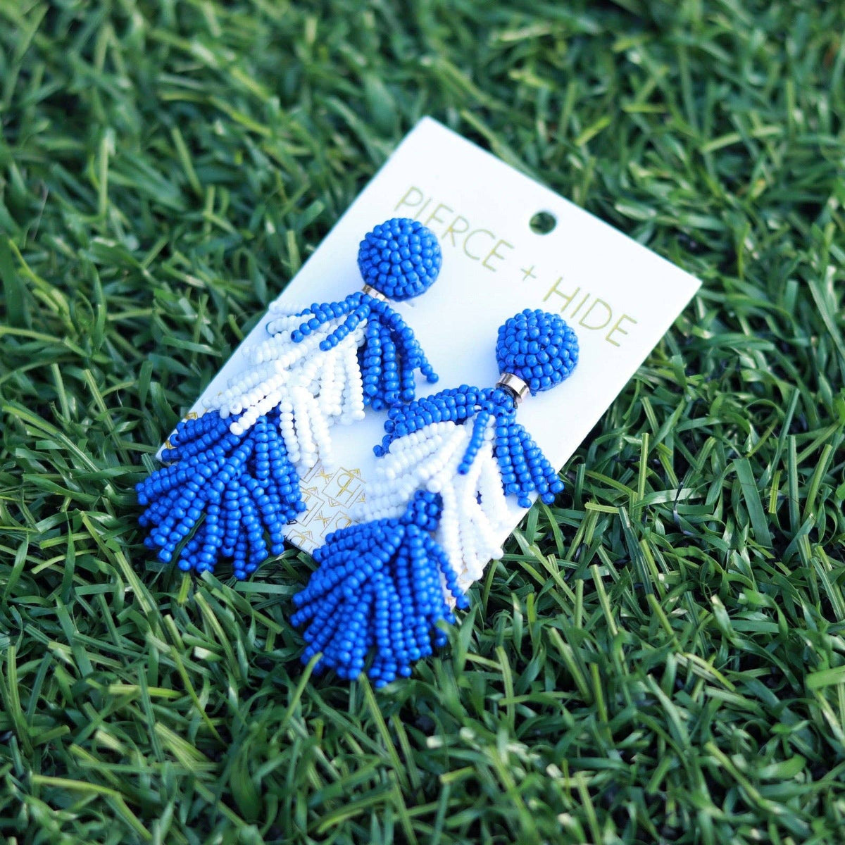 Pierce + Hide - Custom Beaded Tassel Earring| Game Day Earrings| Back to School