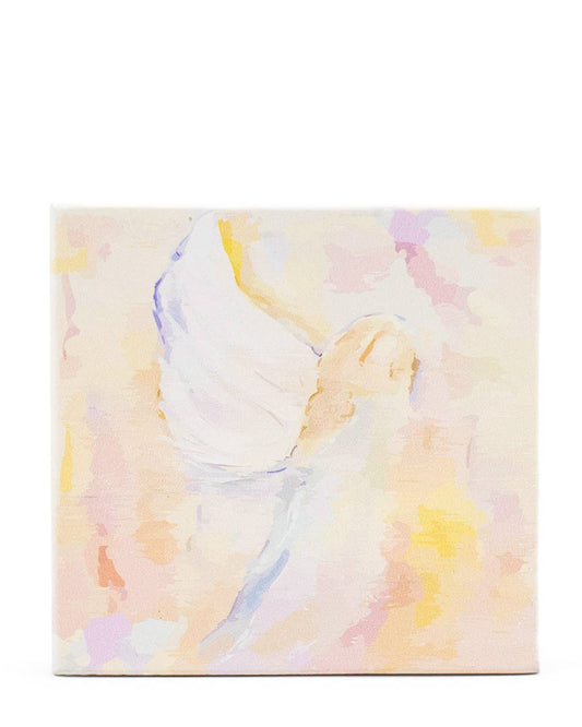 Royal Standard Julianna Angel Block Art 4x4 wooden block with soft watercolor angel design in pastels
