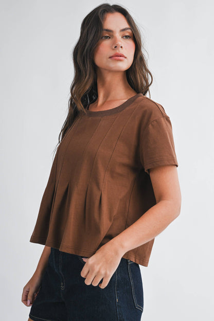 AEMI + CO - 8613HK Pleated Swing Tee Top