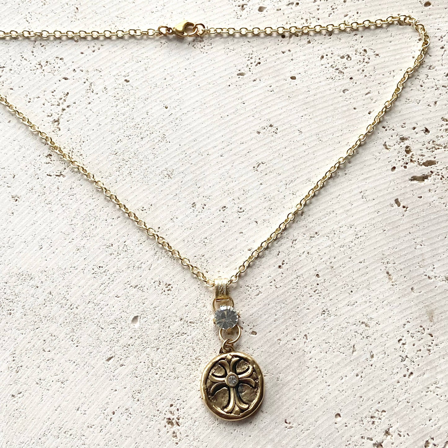 VB&CO Designs Handmade Jewelry - Cross bee serenity cross jewelry  French jewelry  stone