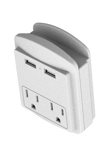 LAX Gadgets - Charge Surge Protector, 2 Outlets/2 USB Ports