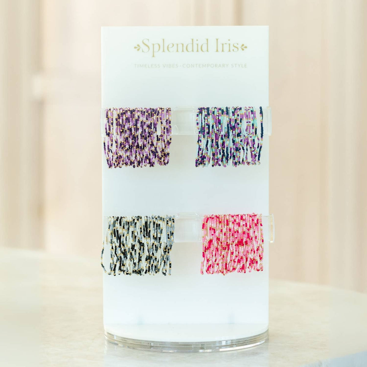 Splendid Iris - Assorted 2mm Stretch Seed Bead Bracelets