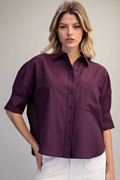 Peace Love Line - PM4822 - BUTTON DOWN SHORT SLEEVE SHIRT