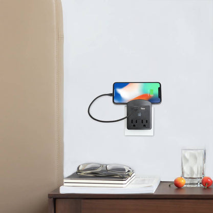 LAX Gadgets - Charge Surge Protector, 2 Outlets/2 USB Ports