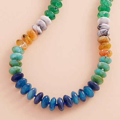 Sensibling Corp. - Ombre Resin Oval Disk Beaded Necklace