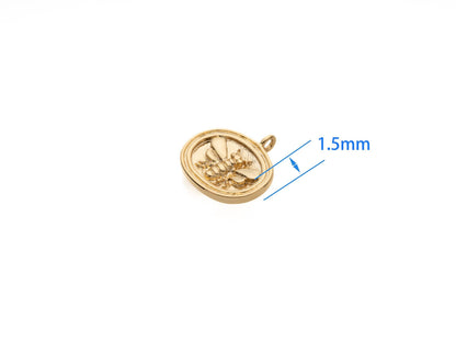 Jewel Pledge - Gold Honey Bee Wax Seal Pendant with Queen Bee Charm CPG2104