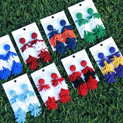 Pierce + Hide - Custom Beaded Tassel Earring| Game Day Earrings| Back to School