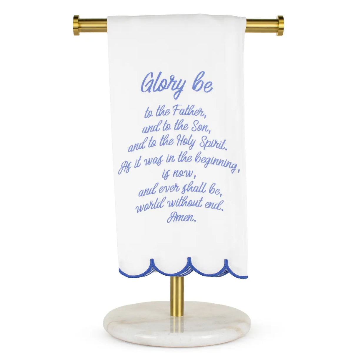 The Royal Standard Glory Be Prayer Scalloped Hand Towel