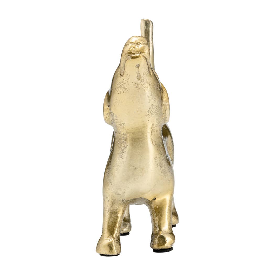 Sagebrook Home - Decorative Figurine - Gold Metal Modern Howling Dog, 7 in.