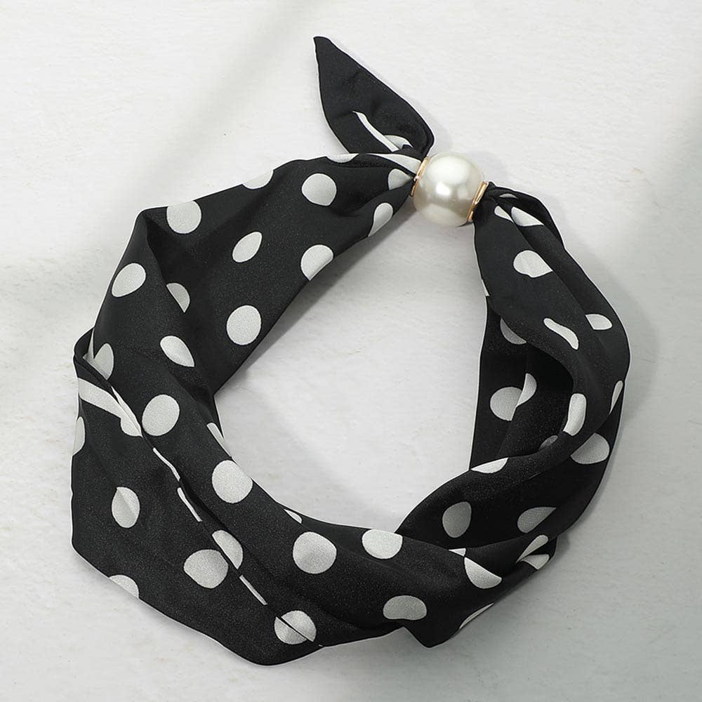 Sensibling Corp. - Polka Dot Pattern Magnetic Fabric Scarf Necklace