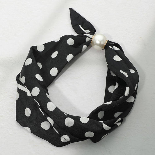 Sensibling Corp. - Polka Dot Pattern Magnetic Fabric Scarf Necklace