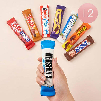 Sensibling Corp. - 12PCS - Assorted Candy Bar Squeeze Squishy Stress Relief Toy